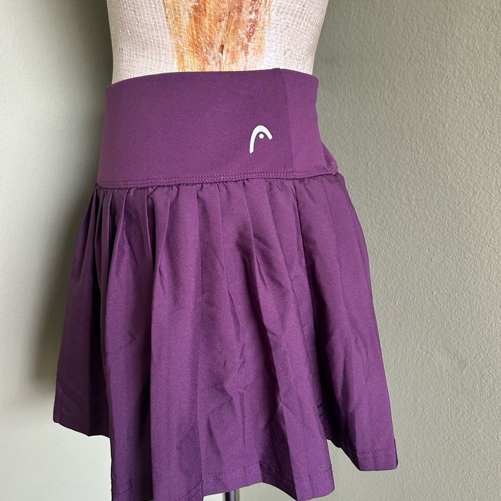 NWOT Head Women's Pleated Athletic Skater Skort in Rich Burgundy Sz S - Picture 6 of 8